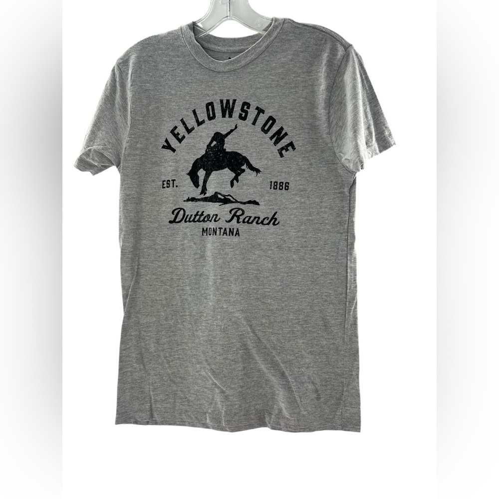 Gray Yellowstone Dutton Ranch Ladies T-Shirt XS